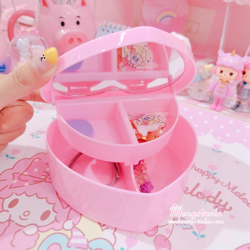 Pink Heart Round Bowknot Jewelry box Ring Earrings Necklace Bracelet Packaging Display Storage Box |