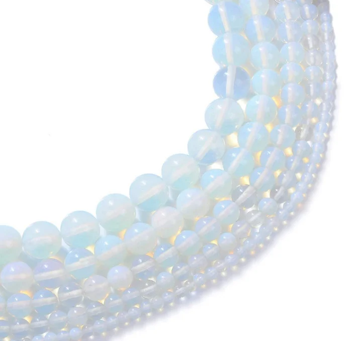 

Opal Loose Beads Natural Gemstone Smooth Round for Jewelry Making