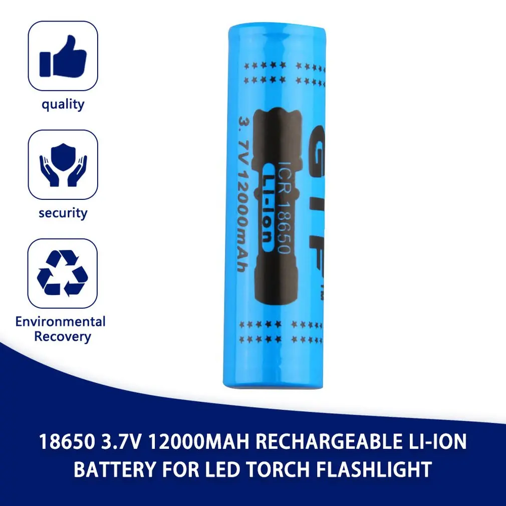 Безопасный 18650 3 7 V 12000mAh литий ионный аккумулятор для Светодиодный фонарь фонарик
