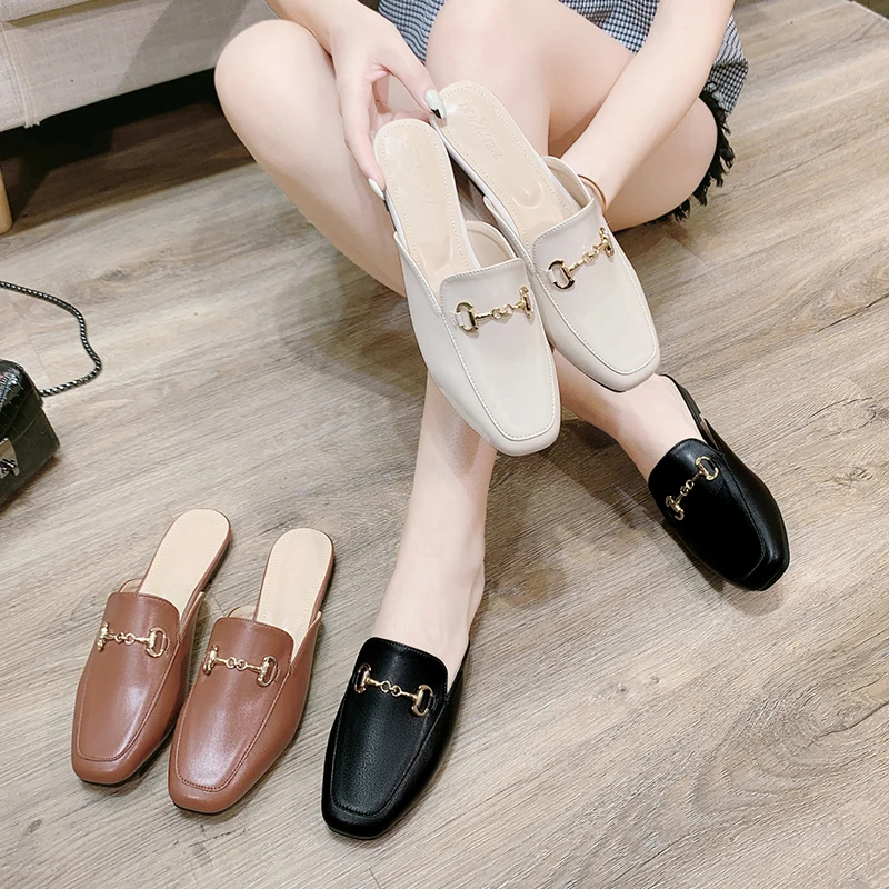 2021 г. Сезон весна Дизайнерская обувь для улицы Женские мюли Шлепанцы на платформе