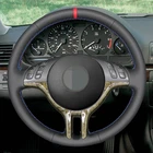 Искусственная кожа черного цвета для самостоятельной сборки, чехол рулевого колеса автомобиля, для BMW 318i 325i 330ci E39 X5 E46 E53 Z3 E367 E368