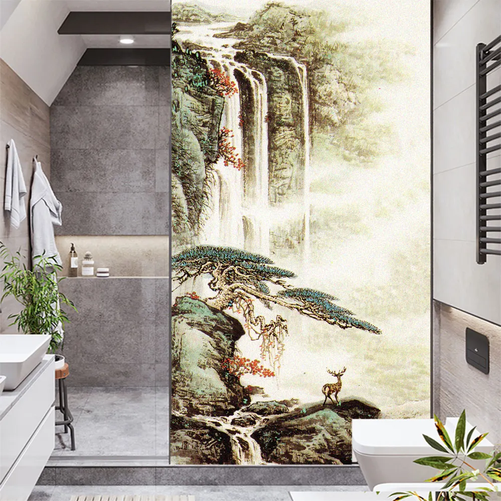 

Window Film Privacy Lanscape Glass Sticker UV Blocking Heat Control Window Coverings Window Tint for Homedecor