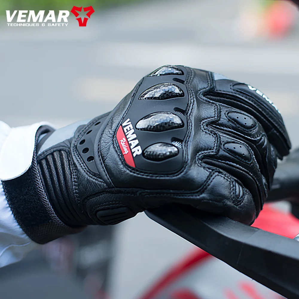Кожаные Мотоциклетные перчатки для мужчин и женщин защитное снаряжение из