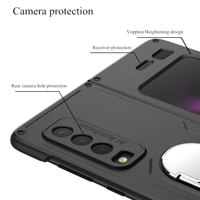 

Armor Ring Bracket Case for Samsung Galaxy Fold Case 360 Full Protective Hard PC Cover for Galaxy Z Fold 2 5G