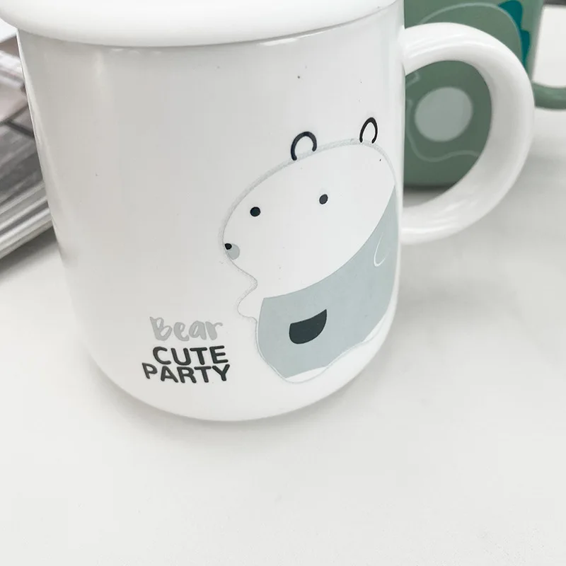 

Children's Ceramic Mug Korean Cute Animal Cartoon Color Glazed Ceramic Mug Big-bellied Mug Water Cup 400Ml