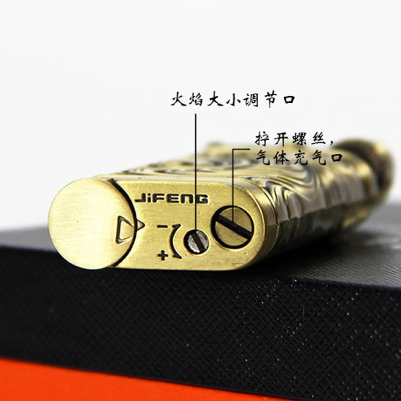 Зажигалка для сигарет Jifeng винтажная серебряная медная шлифовальный круг