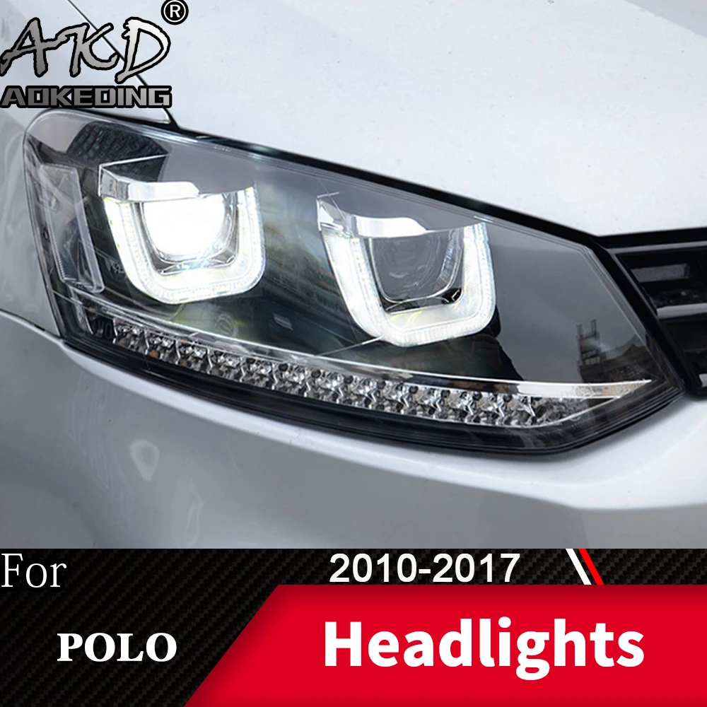 Фара для автомобиля VW POLO 2010- Polo головной светильник s противотуманный светильник s дневной ходовой светильник DRL H7 светодиодный Биксеноновая лампа автомобильные аксессуары