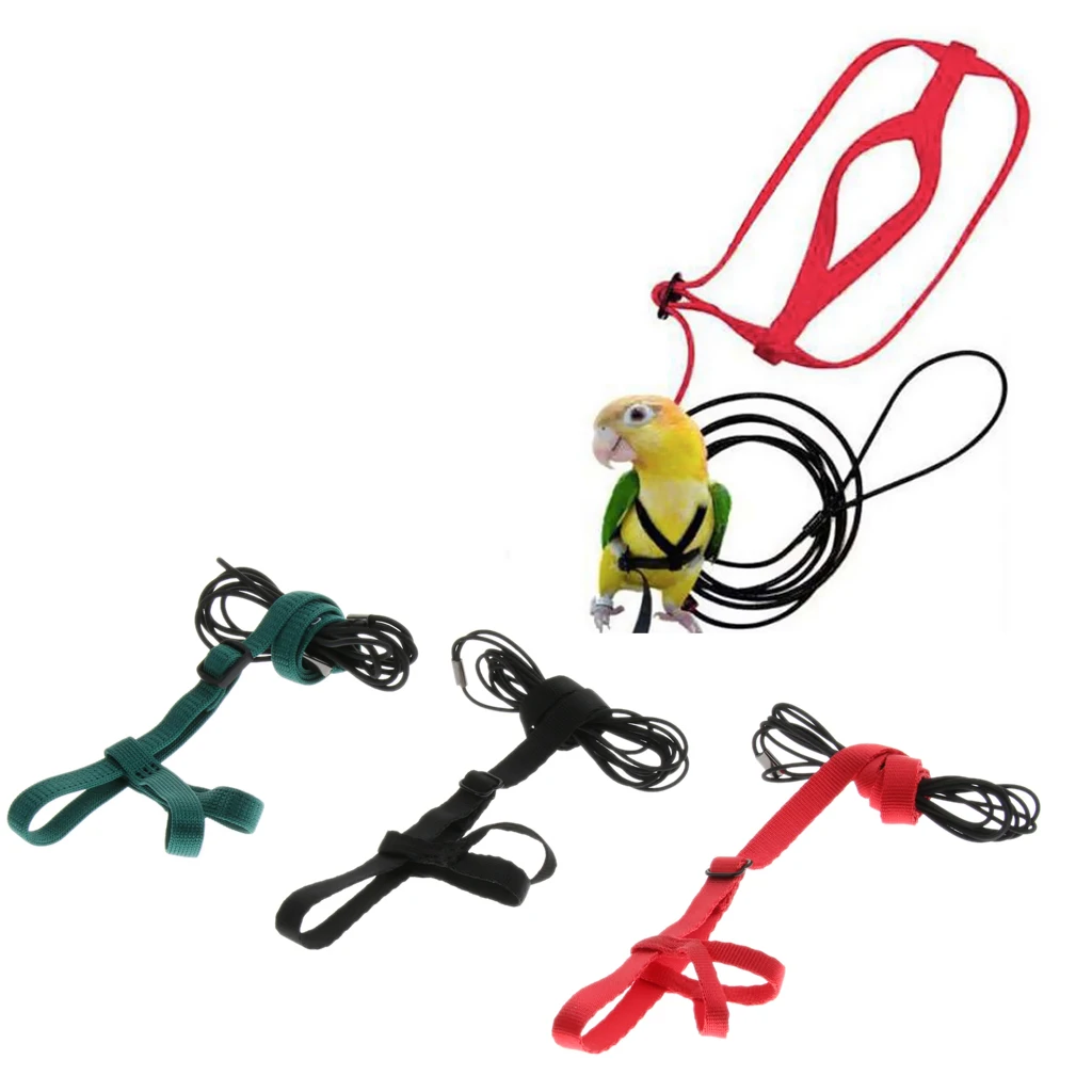 

Adjustable Harness Leash Parrot Parakeet Cockatiel Reptile Outdoor Walk Bite Resistant