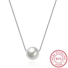 Женская цепочка с жемчугом MloveAcc, простое ожерелье из стерлингового серебра 925 пробы, модные ювелирные украшения высокого качества
