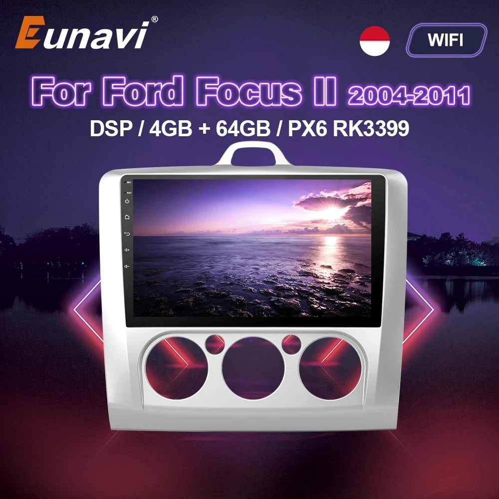 Eunavi Android 10 4G DSP автомобильное Радио мультимедийный плеер видео для Форд Фокус 2 3