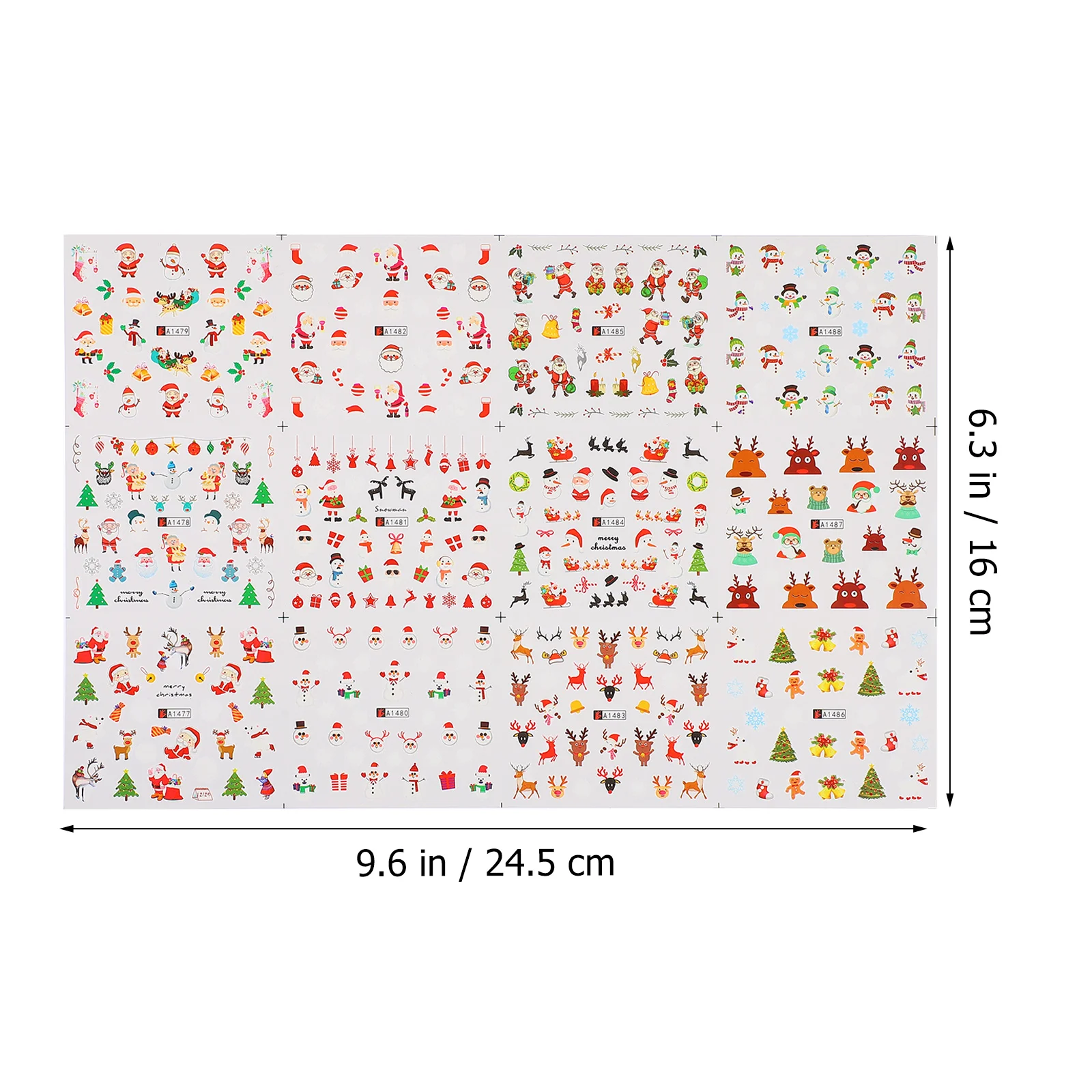 10 Sheets Nail Art DIY Stickers Decals Manicure Xmas Snowflake | Красота и здоровье