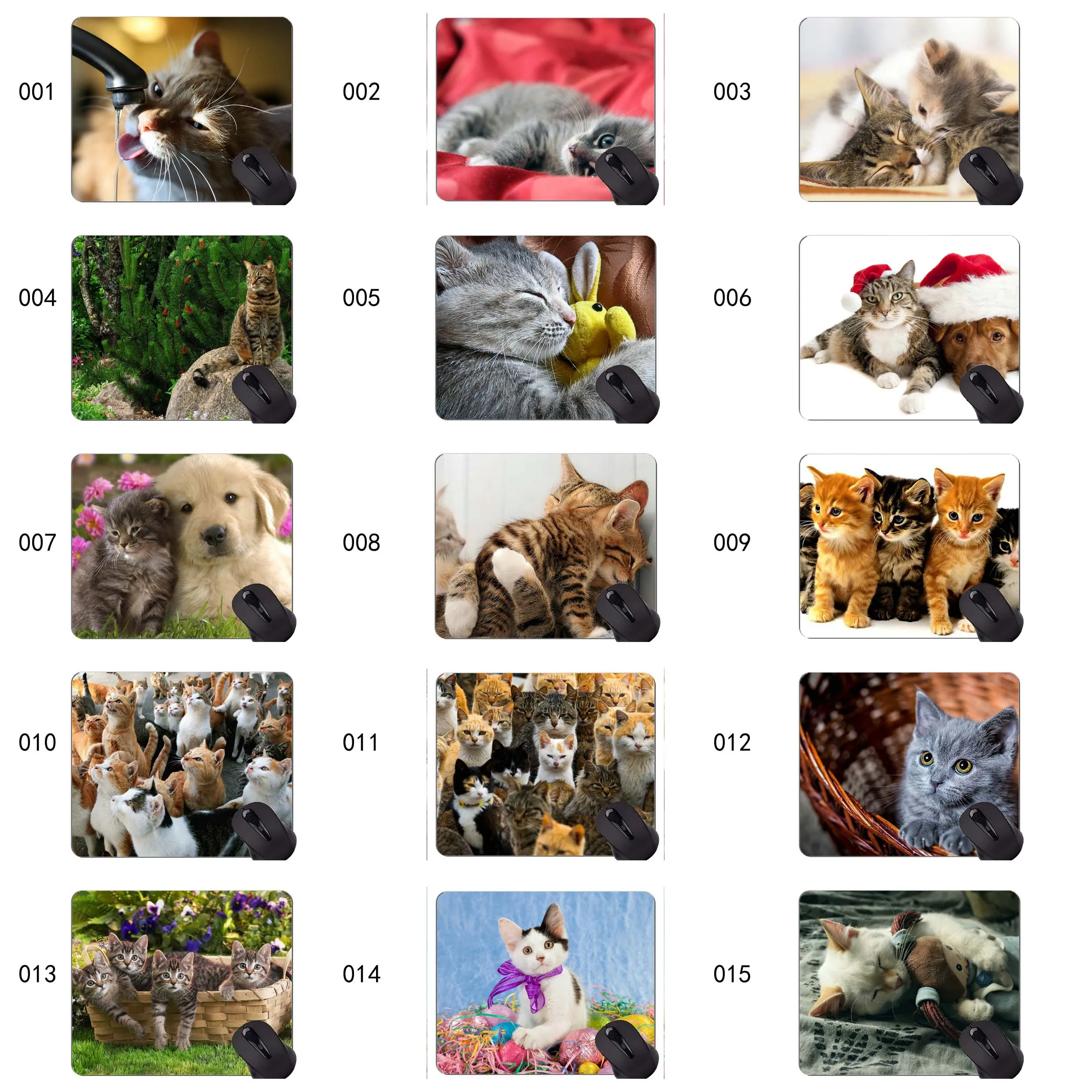 Коврик для мыши с сшитый край котенок кошка нескользящая резиновая основа коврик