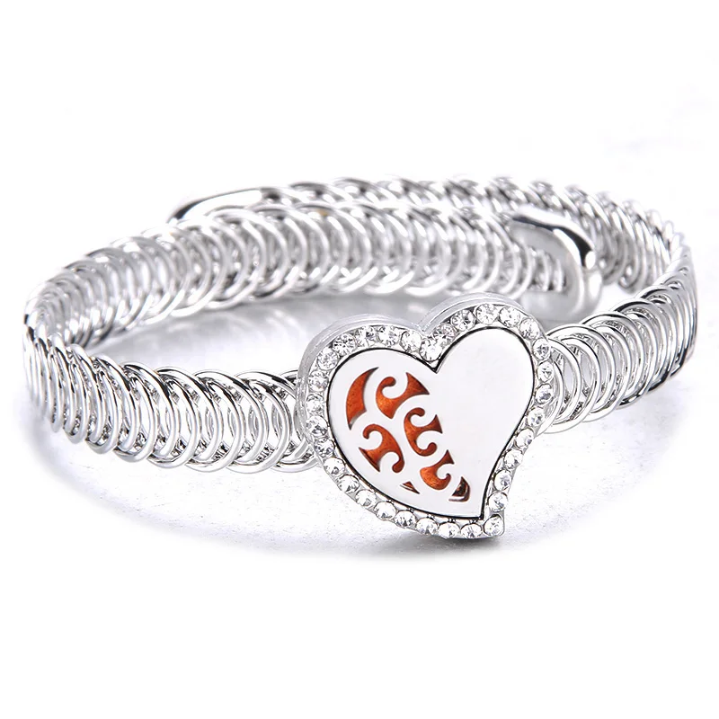 Новые ювелирные изделия с диффузором забавный браслет кристаллом в форме сердца