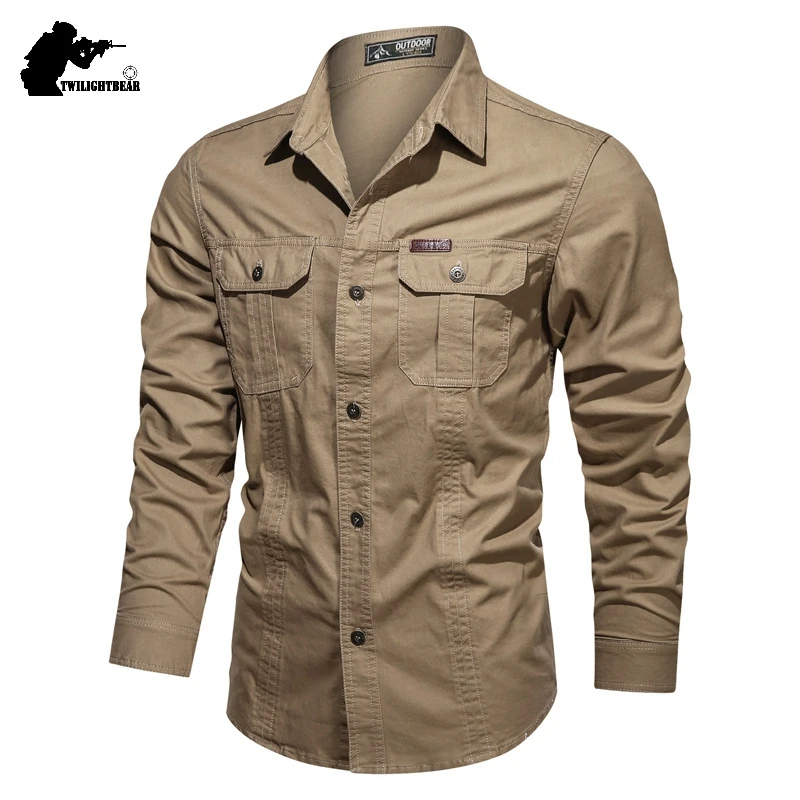 New Men's Casual Shirt 5XL 6XL Male Overshirt 2020 Military Cotton Shirts Men Brand Clothing Leisure Shirt Blouse AF1388