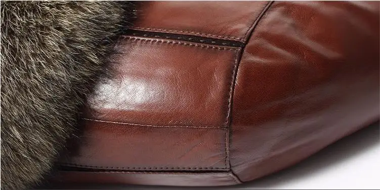 BATMO new arrival winter natrual sheepskin leather jackets men,men's raccoon fur collar& wool liner coat men N4061