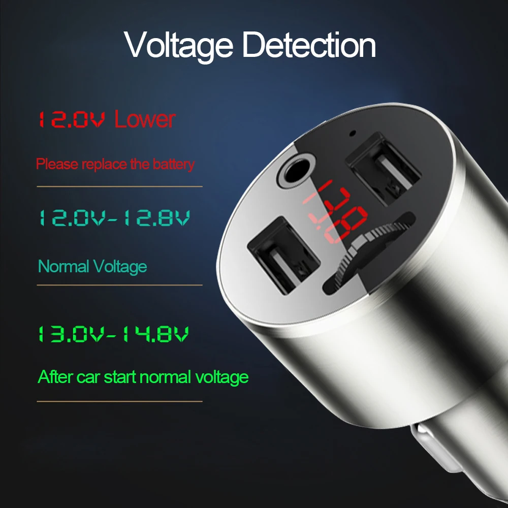 HiFi AUX Автомобильный MP3-плеер Handsfree Bluetooth 5,0 fm-передатчик 4.8A двойной USB зарядное устройство Поддержка u-диск usb-накопитель воспроизведение музыки