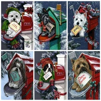diy 5d diamond embroidery full drill santa dog diamond mosaic animal painting cross stitch kits christmas handmade gift