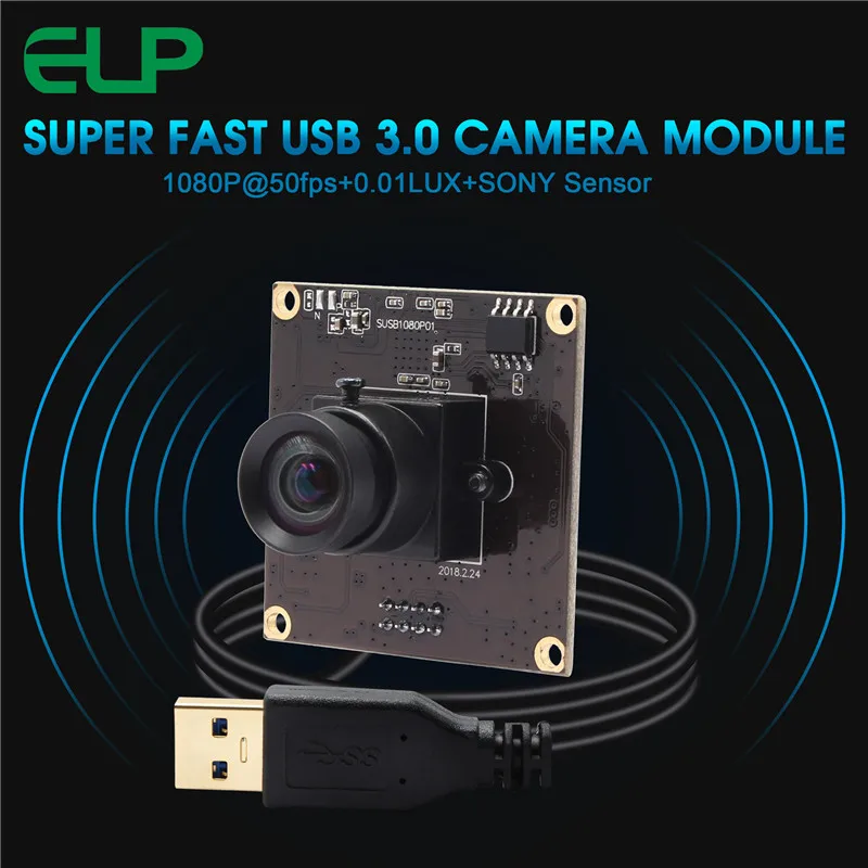 Модуль камеры с низким освещением ELP 0.01Lux USB3.0 датчиком CMOS IMX291 для промышленного