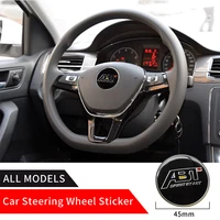 1pcs 45mm car steering wheel sticker for passat b6 b7 cc golf mk5 mk6 tiguan car styling car 3d sticker for abt logo