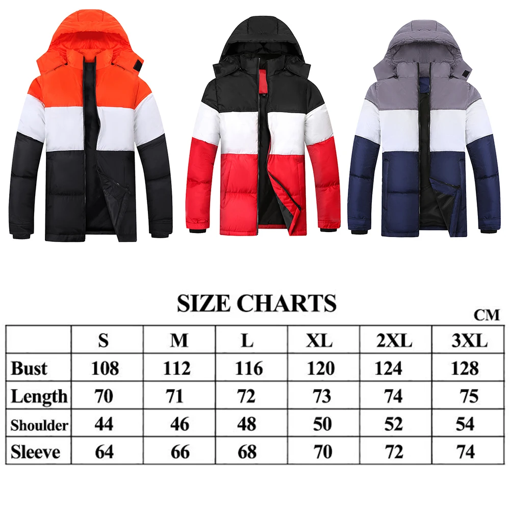 Winter Warm Parkas Jacket Men Fashion Hooded Jackets Men Winter Parkas Cotton Coat Overcoat Streetwear Puffer Jacket