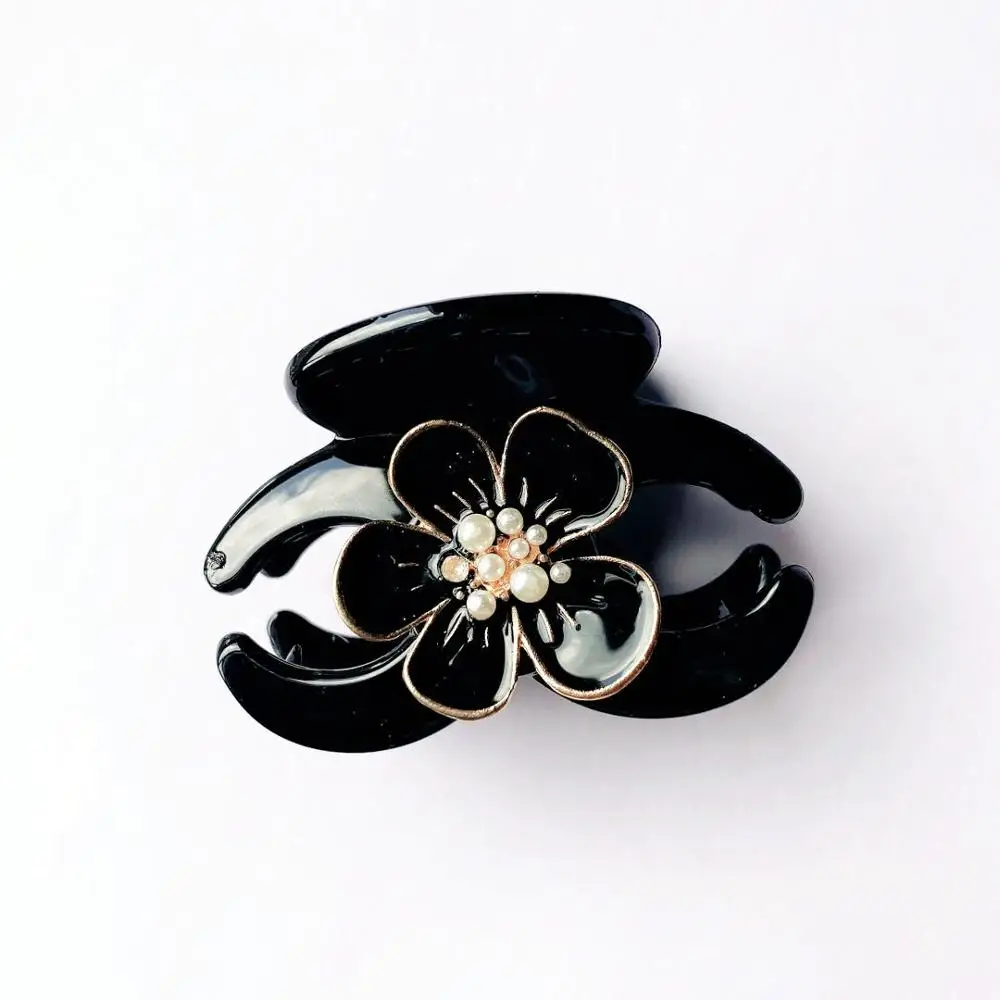 Корейский зажим для волос геометрической формы с акриловыми жемчужинами Камелия