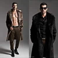 men faux fur coat winter long imitation rabbit fur mens fox fur integrated coat windbreaker suit collar imitation fur coat