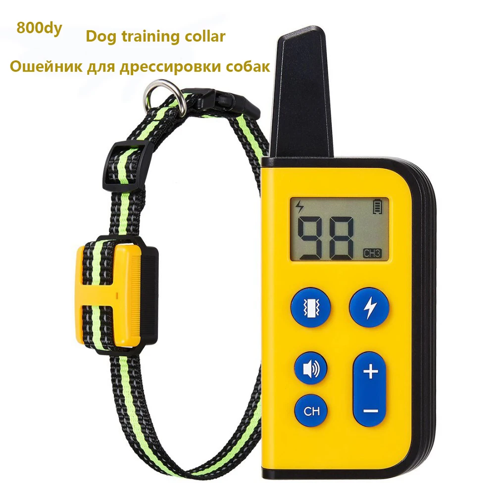 

Электрический ошейник для дрессировки собак, дистанционное управление 800-1000 м, ошейник против лая, уличный звук, вибрация, товары для дресси...