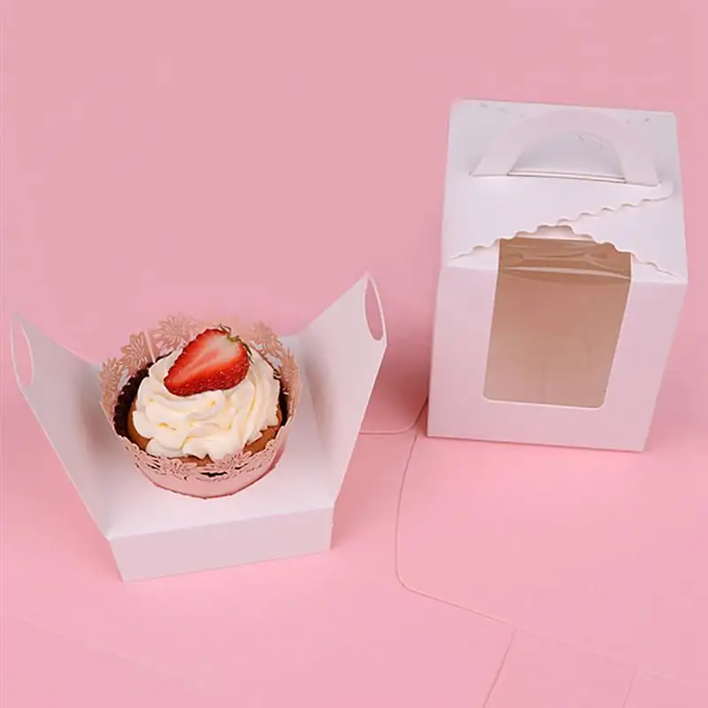 20 штук милый мини печенье коробка конфет один Muffin Портативный окно для кексов