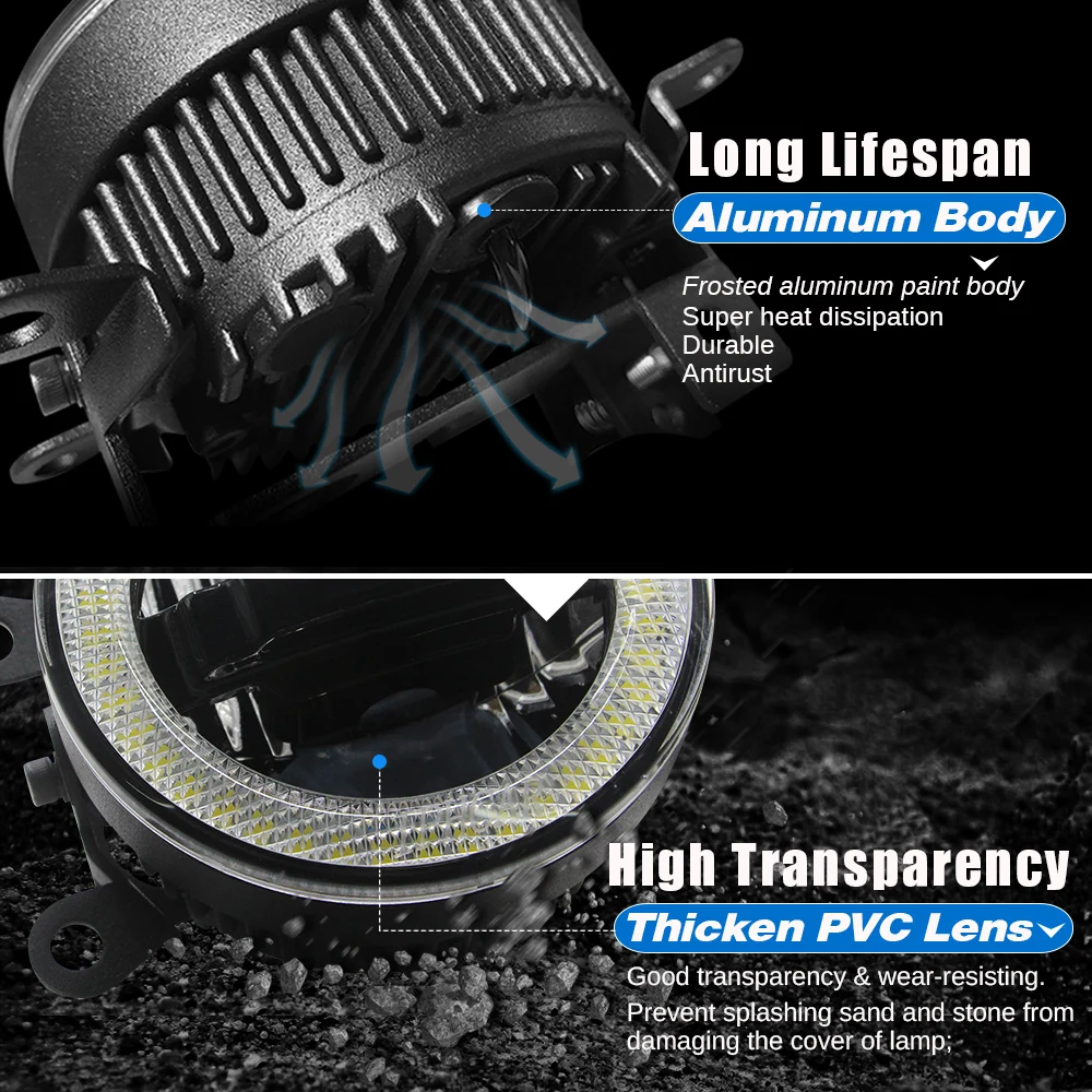 3-в-1 Функция туман светильник + дневные ходовые огни Ангел глаз автомобиль
