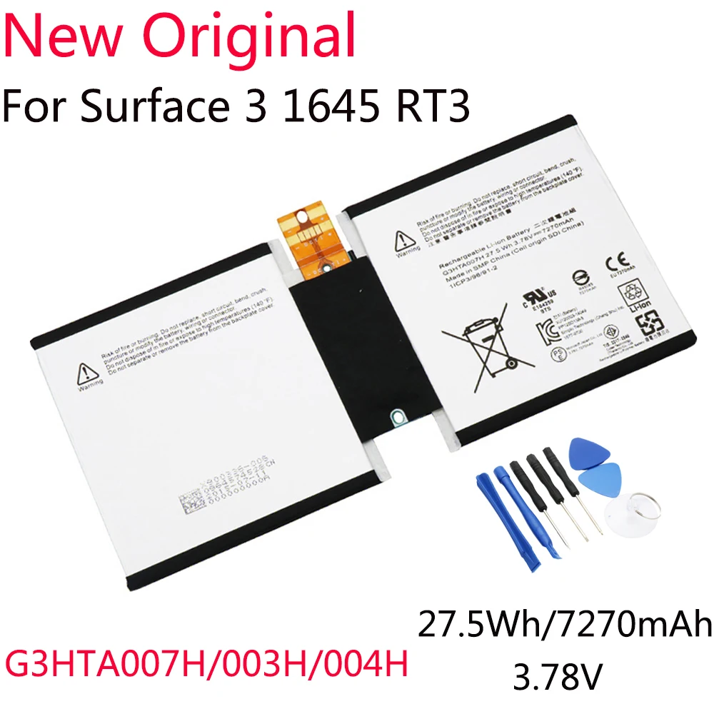 

G3HTA003H G3HTA007H Original New Battery For Microsoft Surface Pro 3 1645 Series Tablet PC G3HTA004H 27.5WH/7270mAh