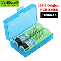 varicore new original 18650 ncr18650b rechargeable li ion battery 3 7v 3400mah for flashlight batteries storage box