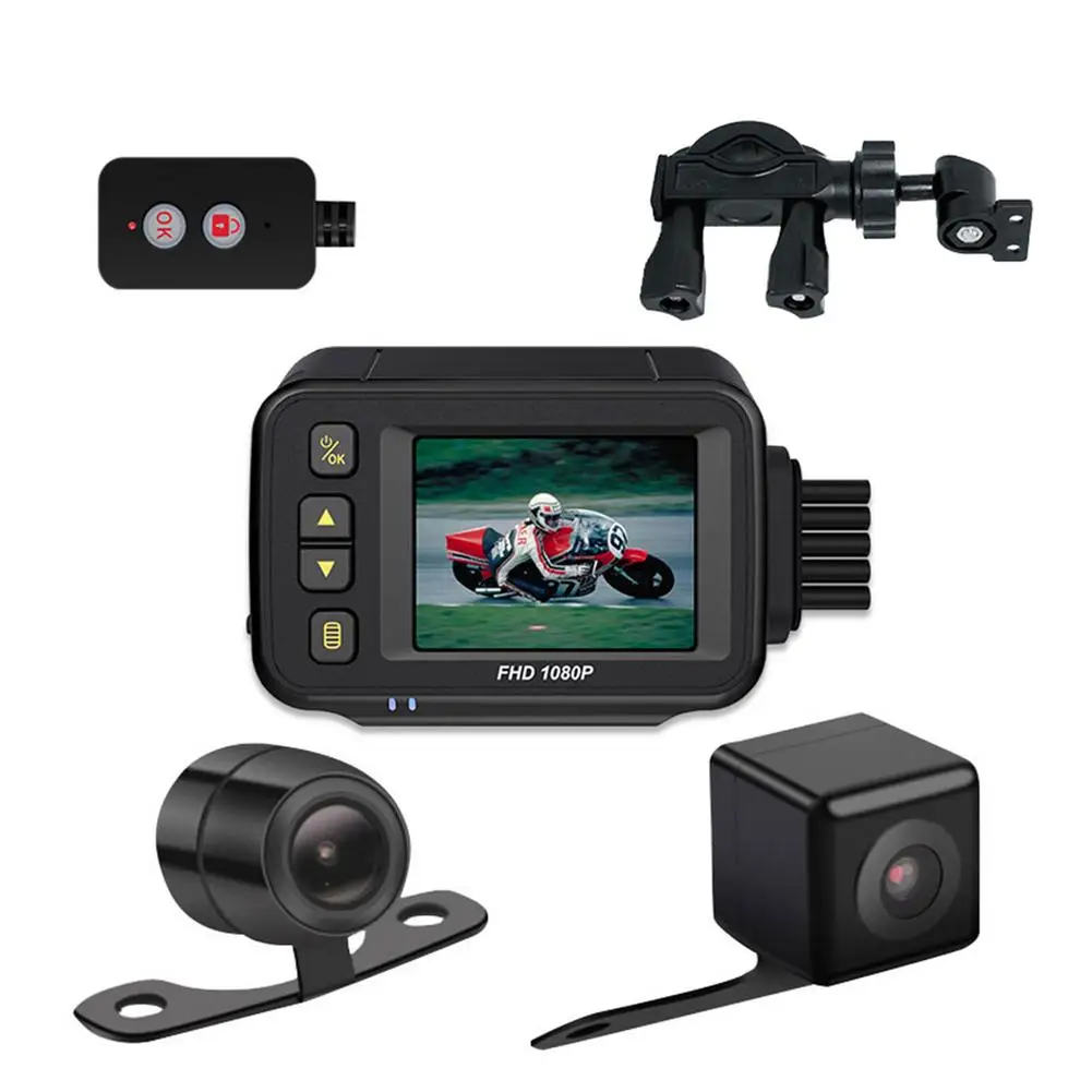 

Dash Cam Motorcycle DVR HD Waterproof Driving Recorder Cycle Video Cycling Recorder Dual 720P Camera Motorcycle Recording