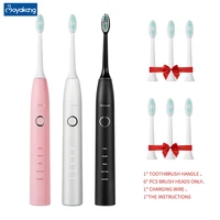 boyakang sonic electric toothbrush rechargeable replaceable heads 5 modes ipx7 waterproof type c charger dupont bristles