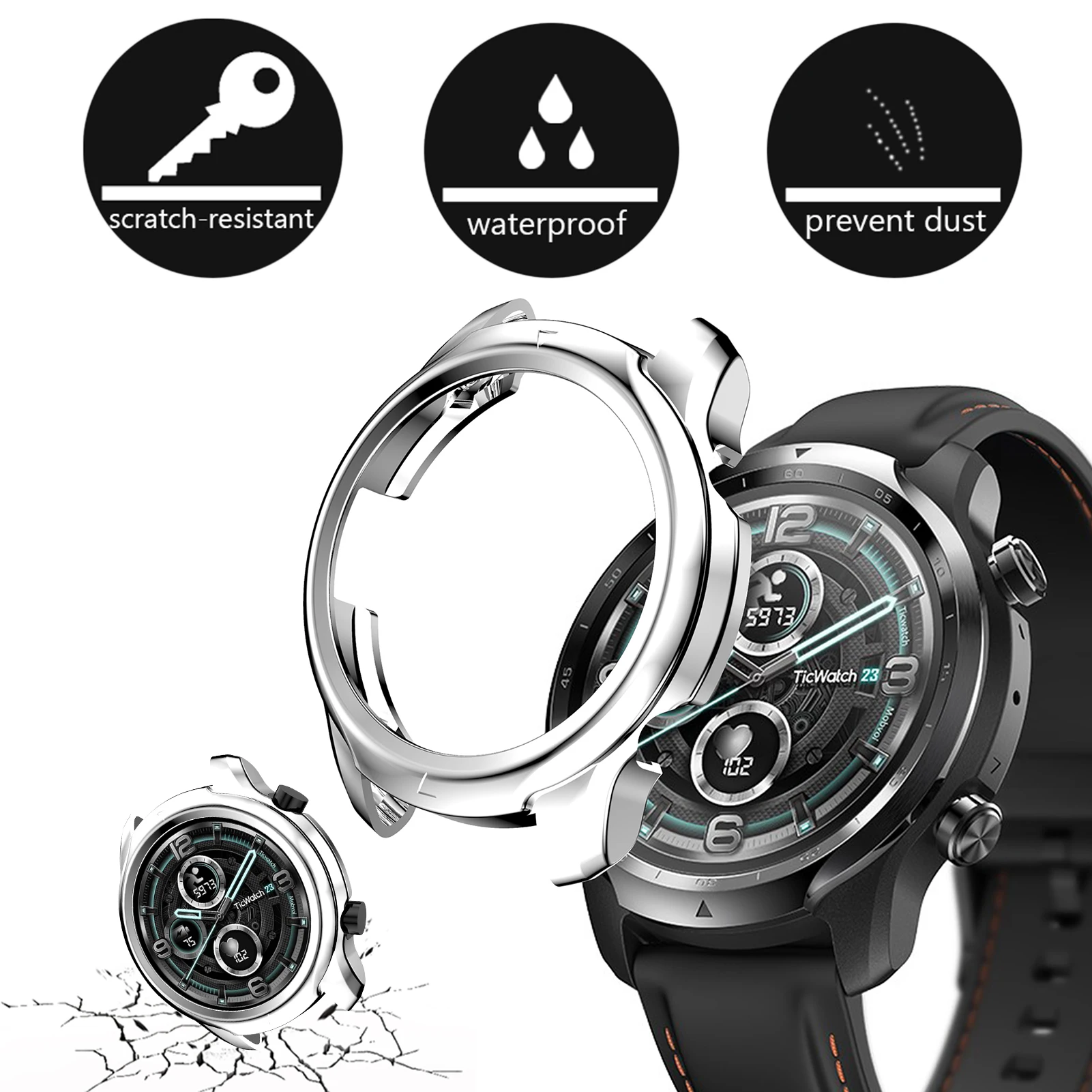 Защитный чехол из ТПУ защитный для часов TicWatch Pro 3 умных носимых