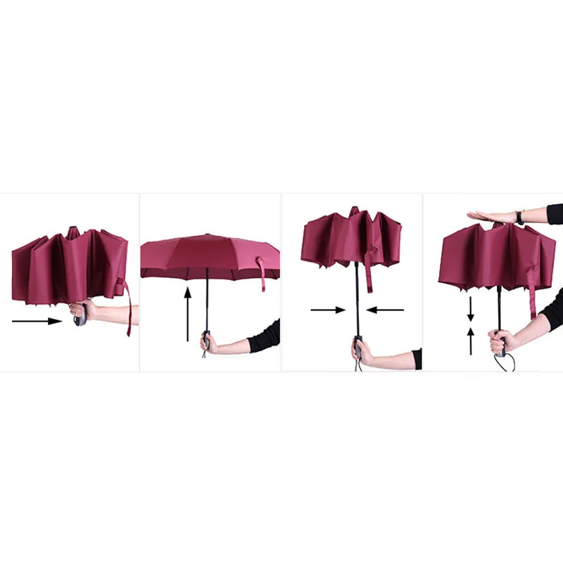 

Umbrella Rain Men Wind Resistant Fully-Automatic Women 3 Folding Gift Parasol Compact Large Travel Business Car 10K Umbrella