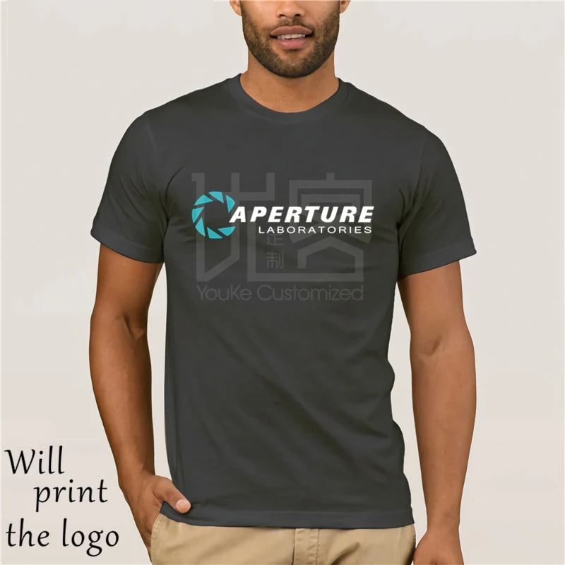 Футболка с логотипом Portal 2 aperture laboratories da uomo video gioco fan рубашка 100% хлопок футболка