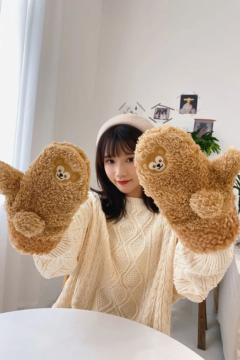 Плюшевые зимние перчатки для девочек с рисунком Duffy Bear Friends stellalou Rabbit shelliemei Gelatoni