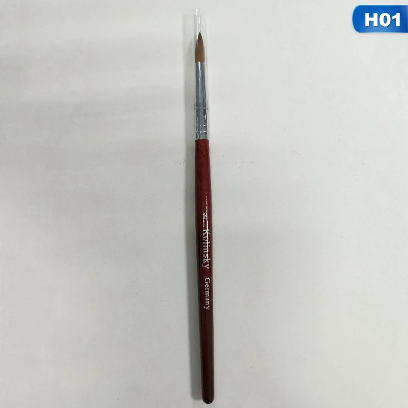 Kolinsky СОБОЛЬ Акриловая Щетка гофрированная УФ-полигелевая кисть гель строитель маникюрная Кисть плоская круглая Красная деревянная щетка для ногтей горячая распродажа