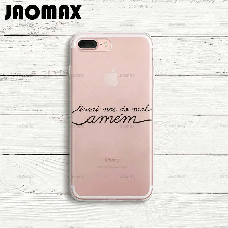 Jaomax Couple Amen Cruz Amor Jesus Phone Case for iPhone 11 pro max 7 Plus Xs 6S 5 SE Transparent Silicone Protective Cover | Мобильные