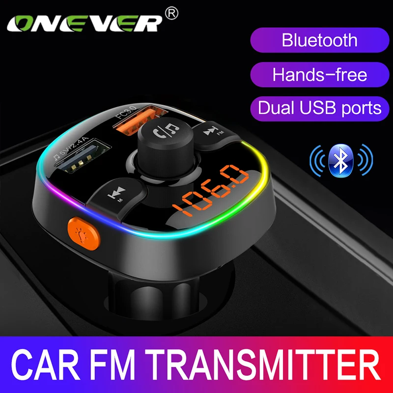 Беспроводной FM трансмиттер Onever с Bluetooth 5 0 Автомобильный MP3 плеер комплект
