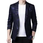 Новинка 2021, Осень-зима, мужские Классические приталенные блейзеры с леопардовым принтом, мужской повседневный деловой костюм на одной пуговице, куртка винного цвета, цвета хаки