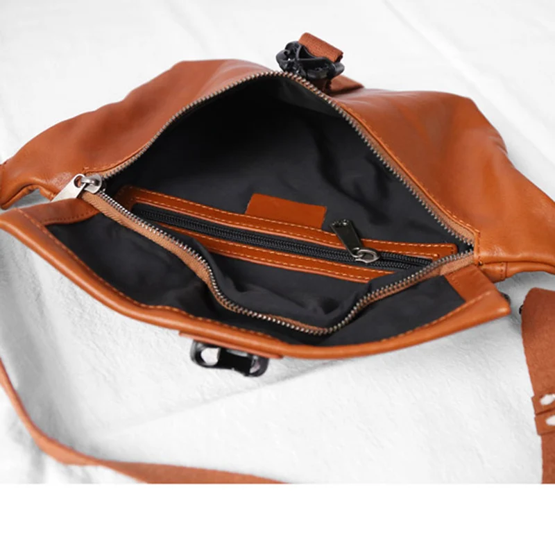 Кожаная нагрудная сумка AETOO в стиле ретро маленький мужской саквояж на плечо