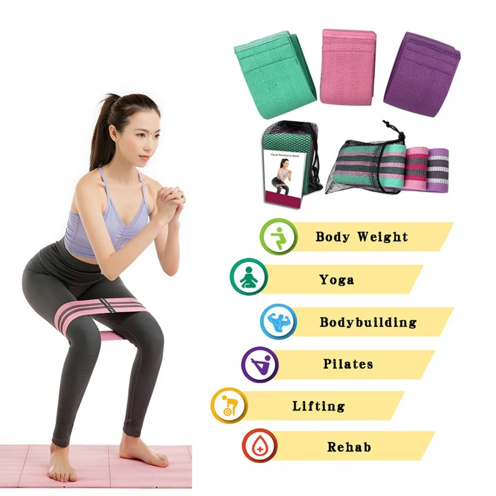 

Fitness Booty Resistance Bands Workout Fabric Loop Band Butt Exercise Bands For Hip Legs Thigh Glutes Non-Slip Deep Squat Bands