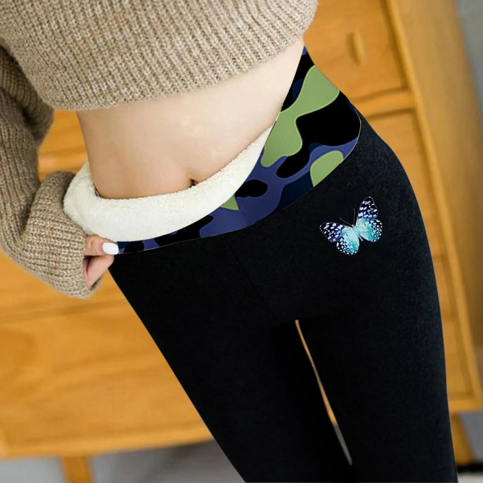 

Женские спортивные леггинсы, зимняя одежда, повседневные длинные утепленные брюки с принтом и высокой талией, женские спортивные Леггинсы