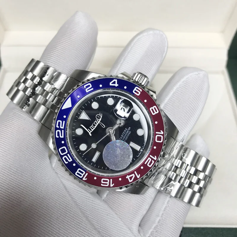 

Red&Blue ceramic bezel 41mm men luxury AAA watch sapphire Automatic sweeping movement GMT Rolexable