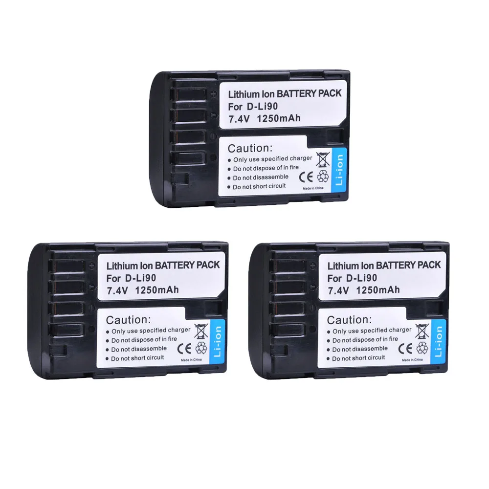 3X1250 mAH D Li90 DLi90 литий ионная аккумуляторная камера для Pentax K 5 II IIS 01 7 3 645D 645Z