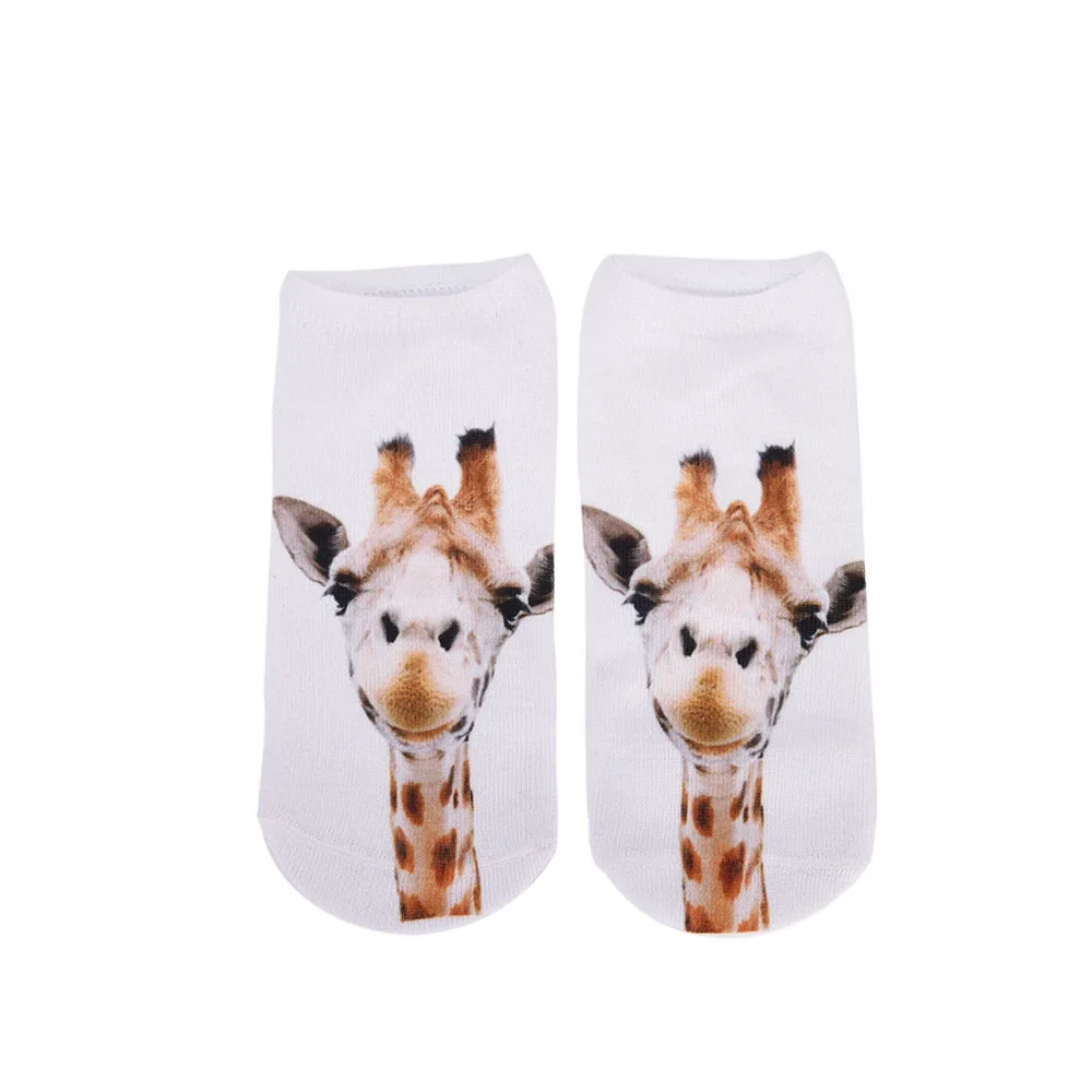 Милые носки с объемным принтом жирафа женские до щиколотки жирафом дышащие