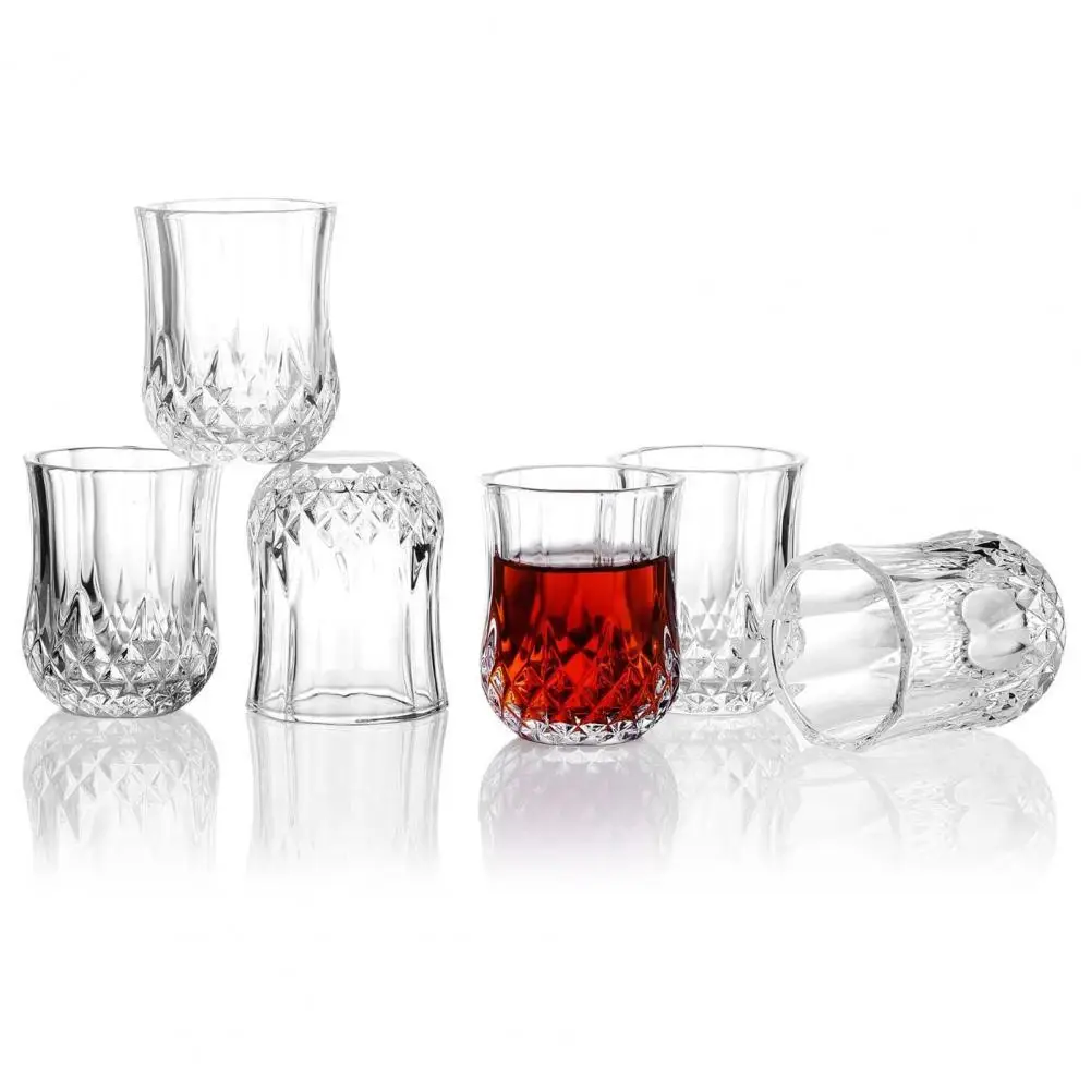 

6 Pcs Beer Mug Sturdy Scratch-resistant Glass Lead-free Wine Glass for Home Drinks Transparent Cup Glass Mugs Drinkware