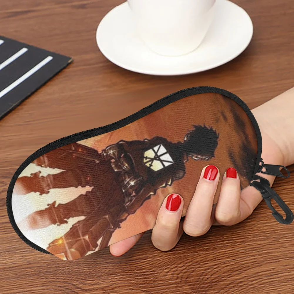 

Soft Sunglasses Bag Attack On Titan Print Eyewear Cases Cover Anime Glasses Bag Storage Pouch for Kids Adult Eyeglass Protector
