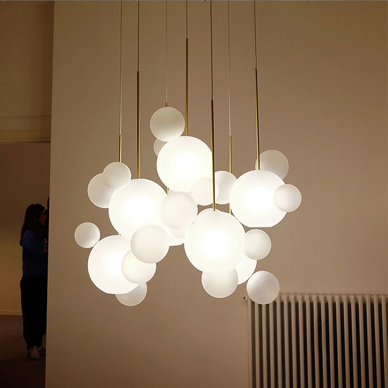 

Nordic Designer Pendant Lights Led Glass Ball Hanglamp For Dining Room Bedroom Shop Bar Decor Luminaire Suspension Loft Fixtures
